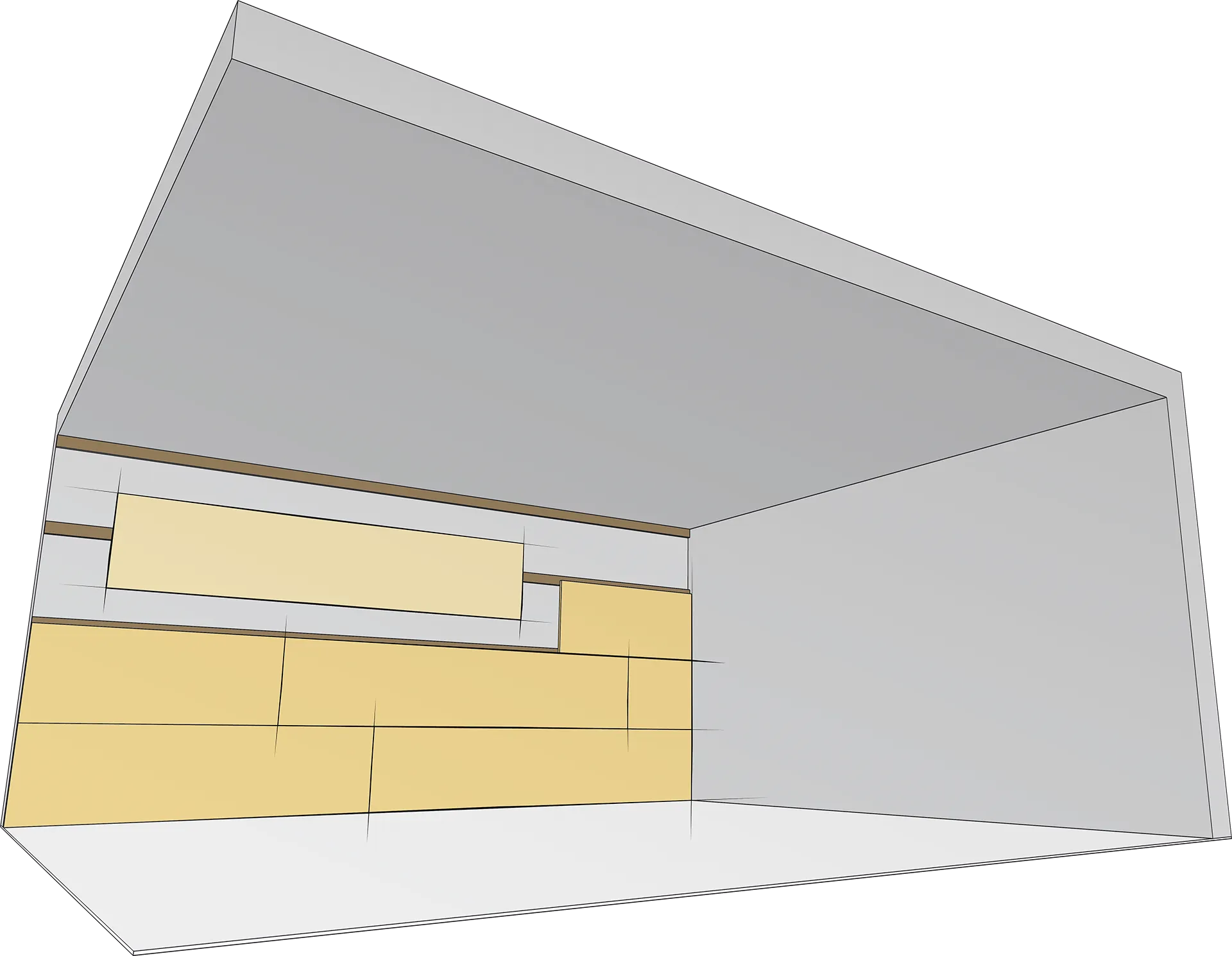Wandverkleidung, axonometrische Darstellung